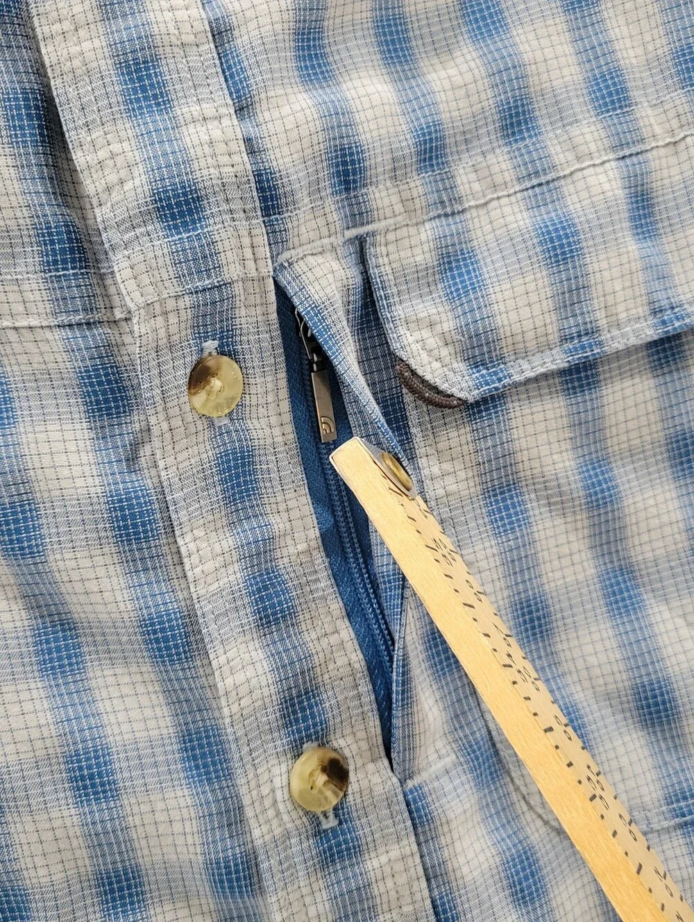 North Face Shirt Men's Sz Small Blue Grey Plaid Button Vented SS Breathable